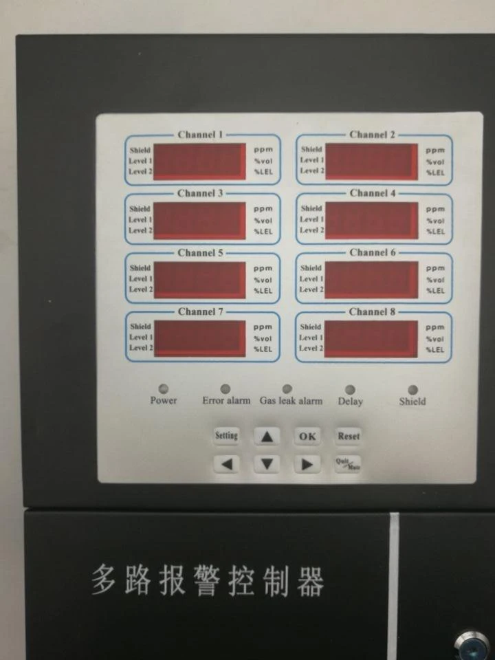 wall mounted 8 channels gas alarm control panel